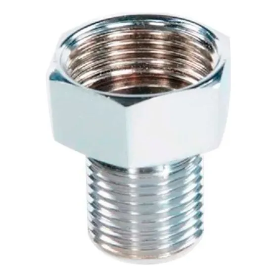 Bucha Aumento Toda Em Metal Cromado 1/2 X 3/4 Curta 3,4 Cm