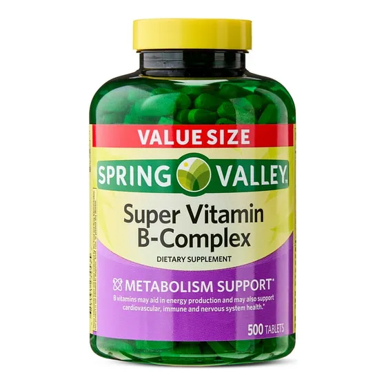 Spring Valley Super Vitamina B-complex 500 Tabletas