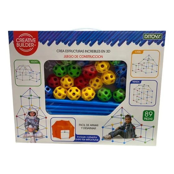Juego De Construcción 3d Ditoys 89 Piezas Arma Estructuras Como Casa, Cohete, Igloo Y Más Incluye Cubre Estructuras Ideal Para Niños +3 Años