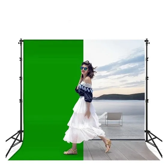Kit Pano Para Estúdio Fotográfico Branco Verde Com Tripes