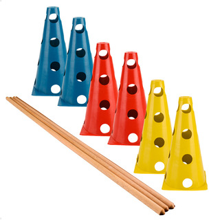 Kit Funcional 06 Cones Com Barreiras Agilidade Treino Kit Funcional 06 Cones Com Barreiras Agilidade Treino