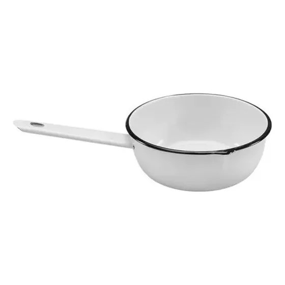 Panela Papeiro Esmaltada Ágata 14 800ml Metallouça Branca