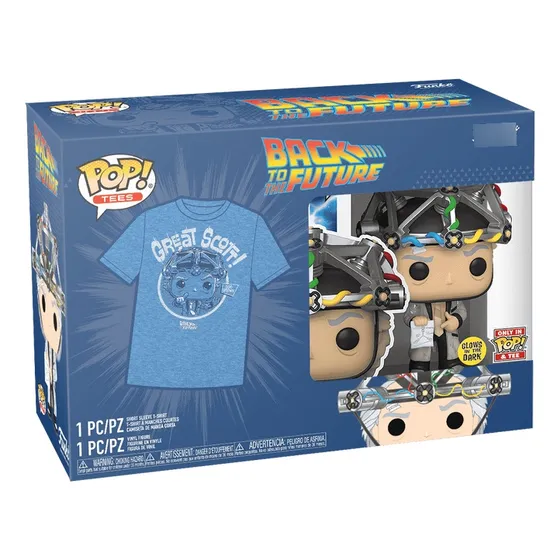 Doc Brown Glow Funko Pop Y Playera Volver Al Futuro Talla Xl