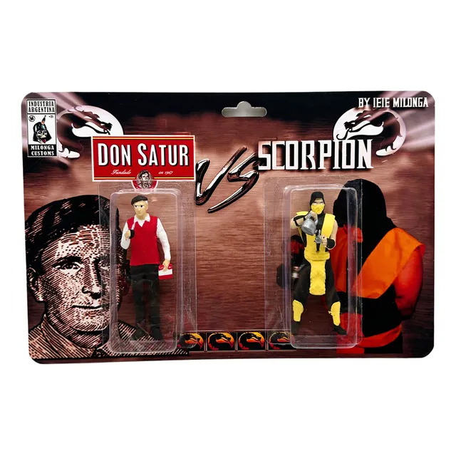 Don Satur Vs Scorpion Mortal Kombat Figura Muñeco Mate