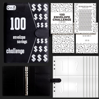 Cuaderno Shuli Black Binder 100 Days Saving Challenge Cuaderno Shuli Black Binder 100 Days Saving Challenge
