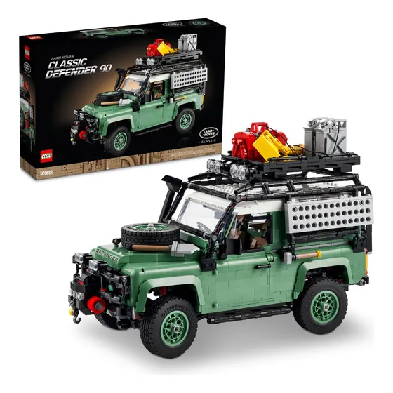 LEGO® Icons 10317 Land Rover Classic Defender 90; ícono de los autos todoterreno; Set de construcción y regalo para adultos