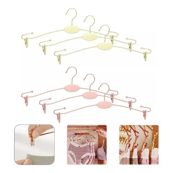 Percha De Metal Con Broches Sujetadores Ropa Interior X5
