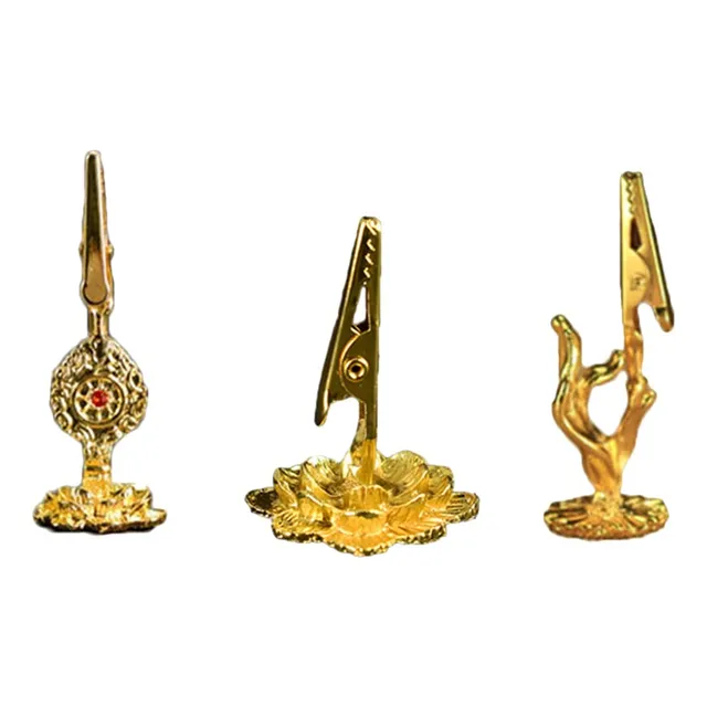 3 Pieza Incienso Clip Buda Mano Lotus Bobina Soporte Ceniza