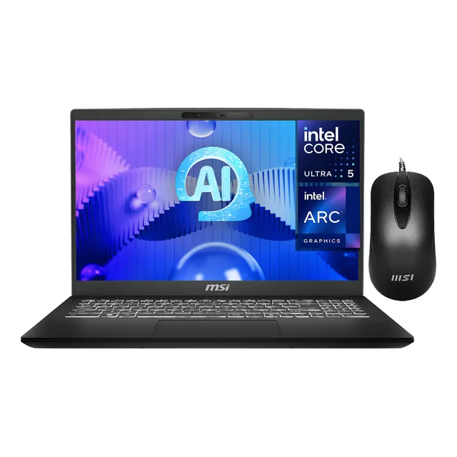 Laptop MSI Modern 15 H AI Intel Core Ultra 5 16GB RAM 512GB SSD Windows 11 Pro Teclado en Español Mouse