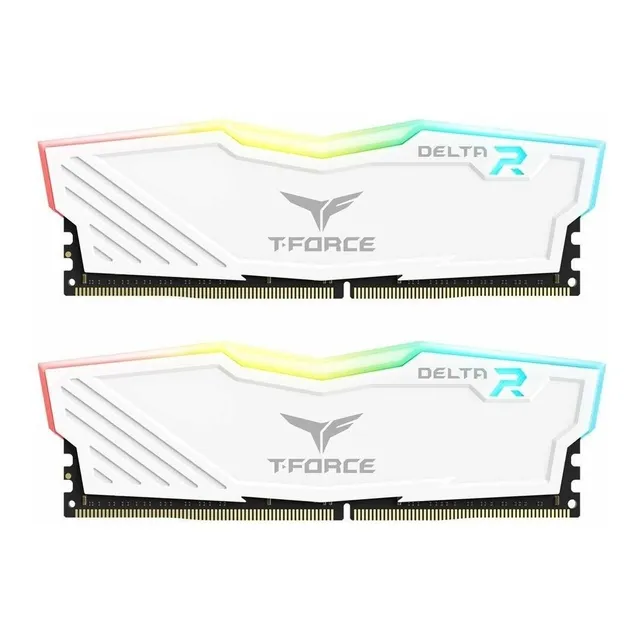 Memoria RAM gamer T-Force Delta RGB 16GB (2x8GB) 3200mhz Team Group Blanco/White Premium