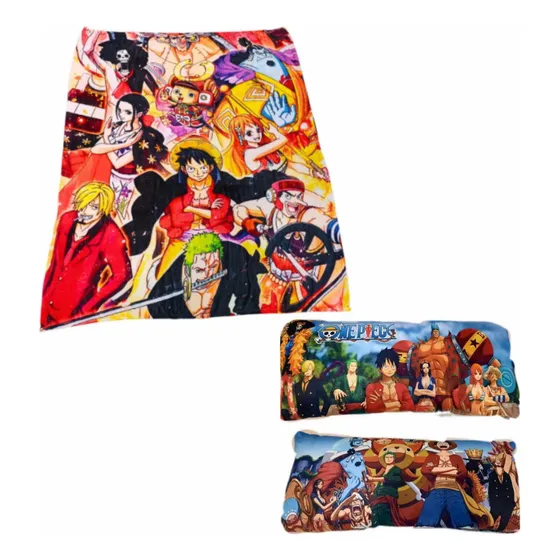 Frazada Cobertor De One Piece Matrimonial + Almohada Larga 