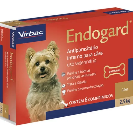 Endogard Para Cães 2,5 Kg C/ 6 Comprimidos - Virbac