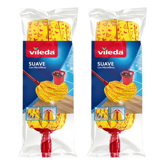 Repuesto Para Mopa Suave Microfibra Vileda Pack X2 