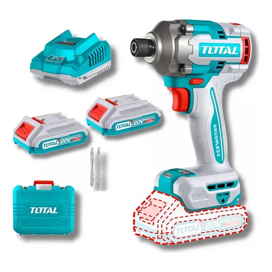 Atornillador De Impacto 230nm 1/4 Brushless Total Tirli2023 Color Turquesa Frecuencia 50/60Hz