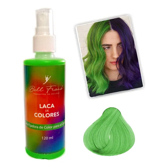 ¡ Laca Temporal Verde Para Cabello Y Mechas Spray Color!!