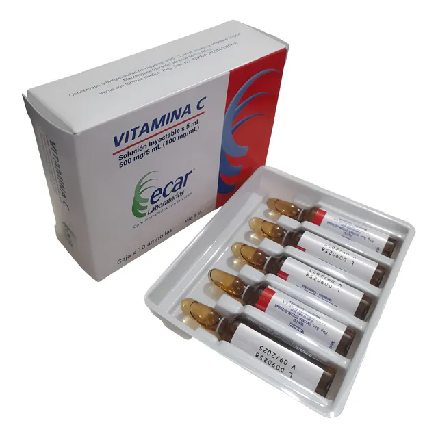Vitamina C Solucion Inyectable 500mg/5ml * 5ml Ecar * 10amp