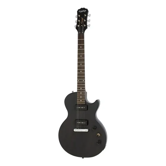 Guitarra eléctrica Epiphone Les Paul Special I P-90 de caoba worn black brillante con diapasón de palo de rosa