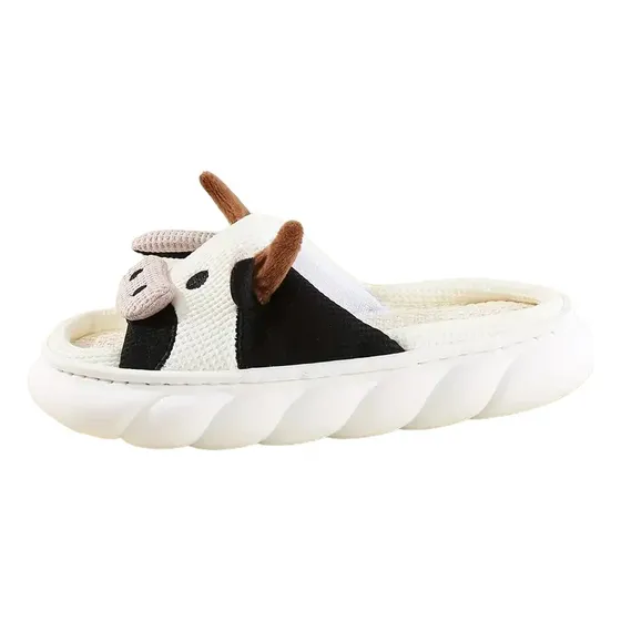 Par De Zapatillas Chancletas De Vaca Antideslizantes Unisex