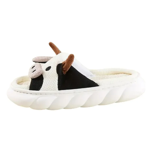 Par De Zapatillas Chancletas De Vaca Antideslizantes Unisex