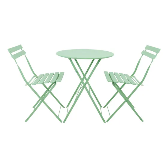Set De 3 Piezas Para Jardín Mesa Y Sillas Para Exteriores