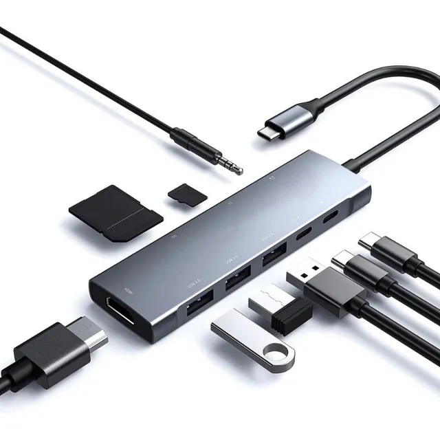 Hub Adaptador 9 En 1 Usb-c Para Macbook/para Samsung