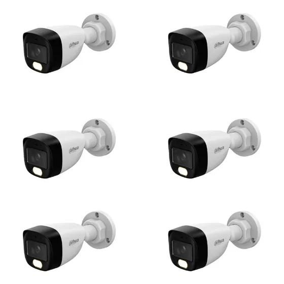 Kit Dahua-6-hac-hfw1209cn-a-led/cámara Bullet Full Color
