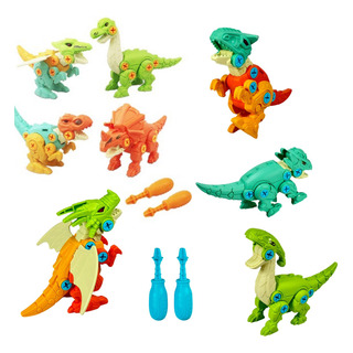 Kit 4 Dinossauro Infantil Monta E Desmonta Com 2 Ferramentas Kit 4 Dinossauro Infantil Monta E Desmonta Com 2 Ferramentas