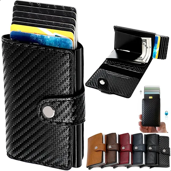 Billetera Inteligente Tarjetero Anti Rfid Automática Pop-up