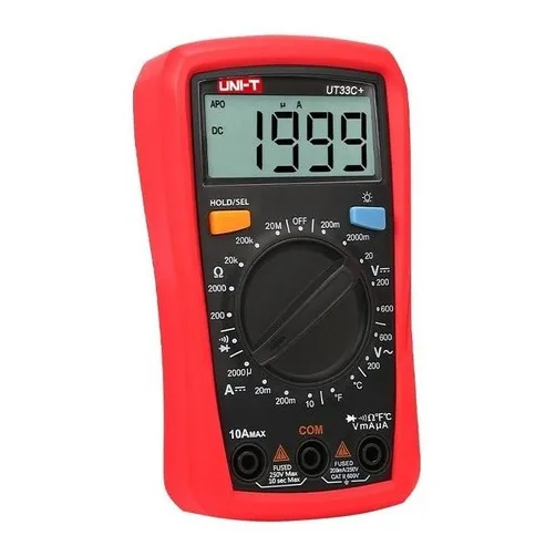 Multímetro digital UNI-T UT33C+ 600V AC/DC medición de temperatura CAT II 600V