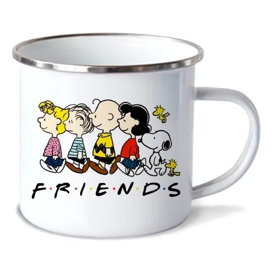 Taza Friends Snoopy Y Charlie Brown  Peltre Pocillo Mug