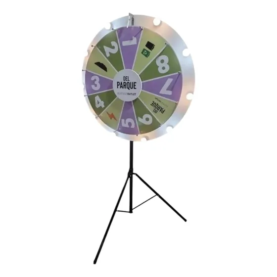 Ruleta De La Fortuna Base De Hierro Iluminada Publicitaria