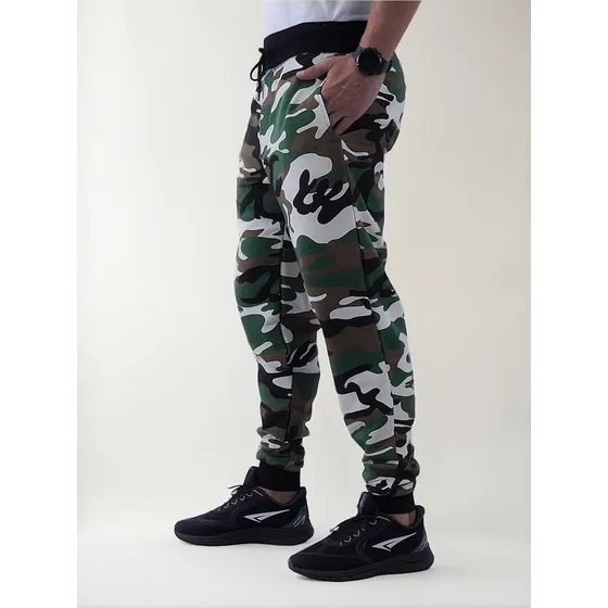 Calça Moletom Masculina Jogger Treino Slim Camuflada Swag