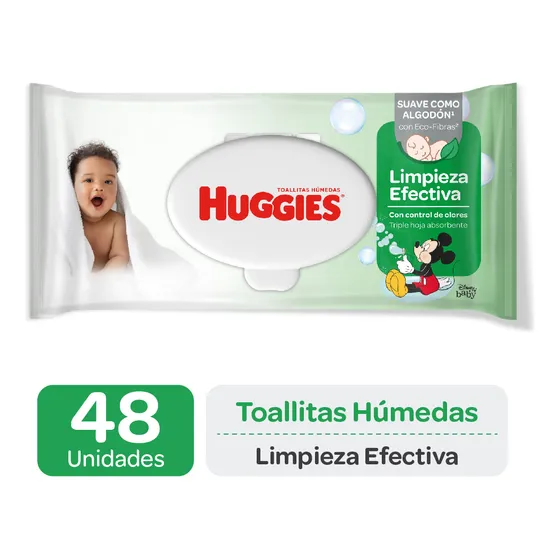 Toallitas Húmedas Huggies Limpieza Efectiva - 48 Un