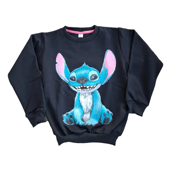Buzo  Stich Niñas 100% Algodón Cuello Redondo