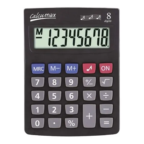 Calculadora Escritorio Negra 8 Digitos Sonido 13.5 X 10 Cm Color Negro