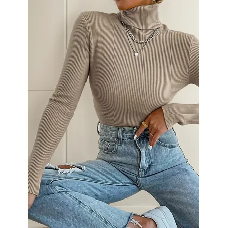 Sweater Beatle Mujer Cuello Alto Otoño Invierno