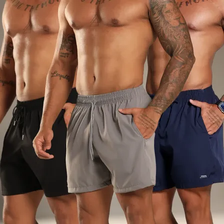 Kit 3 Bermuda Mauricinho Masculina Tactel Esportiva Verao