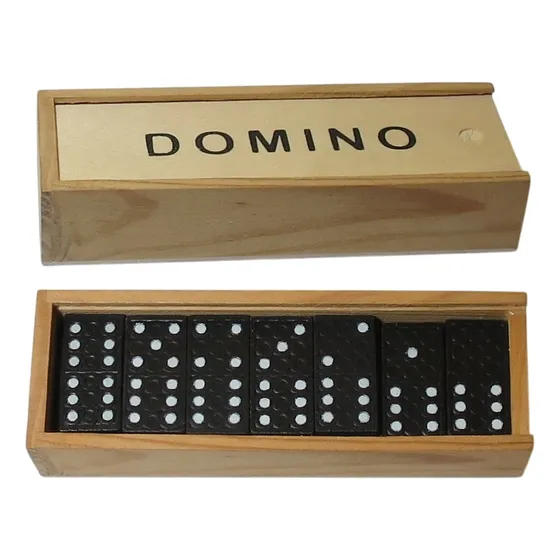 Juego De Mini Dominó, Estuche De Madera, 28 Piezas.