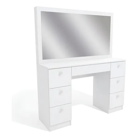 Penteadeira Ditália 7 Gavetas Pe-80 Branco Uv Acetinado