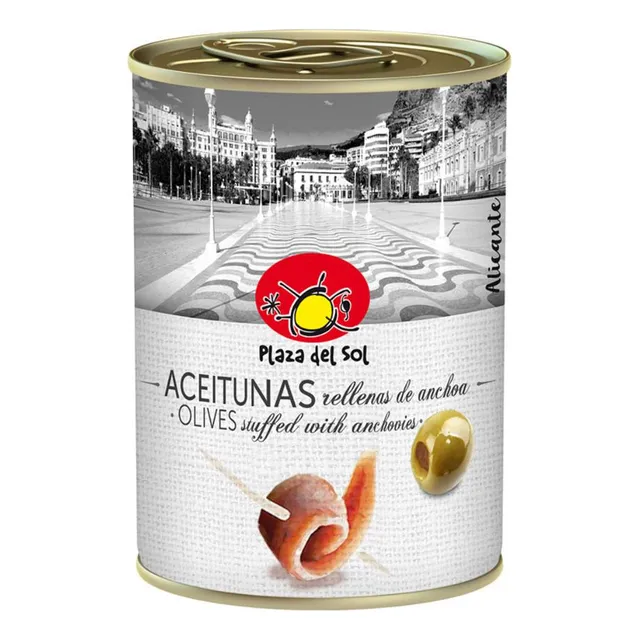 Azeitonas Recheadas Com Anchovas Plaza Del Sol 120g
