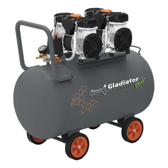 Compresor S/aceite 2 Motores 4hp 100l. 3000w Gladiator Pro Gris Oscuro