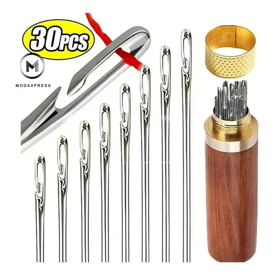 Agujas Facil Enhebrado Rapido Para Ciegos X30 Unidades Coser Con Ranura Lateral Uso Domestico Y Profesional Compatibles Con Todo Tipo De Hilo Para Personas Con Discapacidad Visual Modaxpress