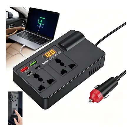 Inversor De Corriente Para Coche 200w Dc 12v A 220v 2usb 2c