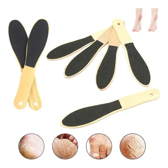 12 Limas Para Pies Doble Cara De Madera Pedicura 