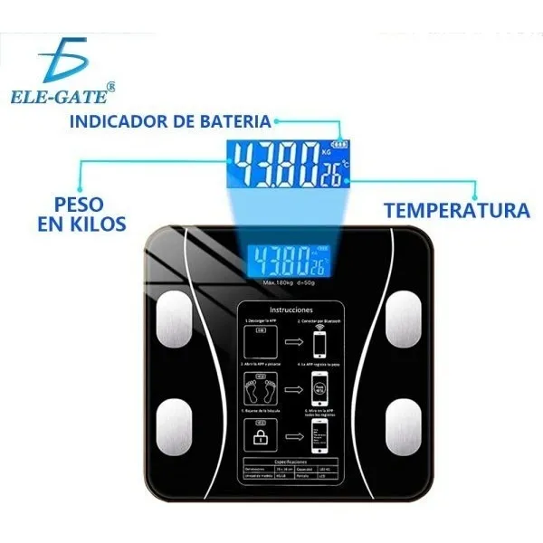 Bascula Balanza Digital Inteligente Con App De Control Peso