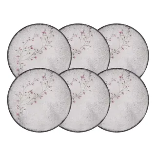 Tramontina Jogo De Pratos Rasos 25 Cm Tramontina Floralis 6 Peças Bra