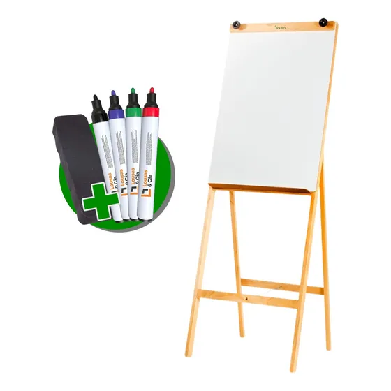 Cavalete Flip Chart Quadro Branco + 4 Canetas + Apagador Nf