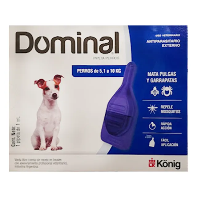 Pipeta Antipulgas Dominal Para Perros De Entre 5 Y 10 Kg