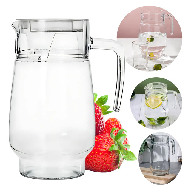 Jarra Clear Vidro Compacto Refresco Chá Agua C/ Tampa 2l Cor Transparente