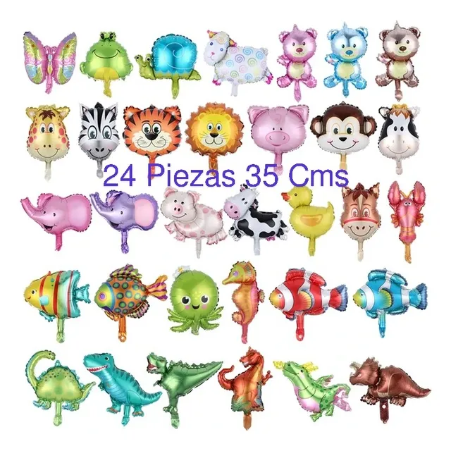 Globo Animales Cebra Panda Tigre Cerdo Burro Vaca Leon Mono